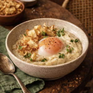 Œuf parfait bio cuit à 64°C, purée de topinambours et chips de panais croustillantes – La Cour Paris 11e